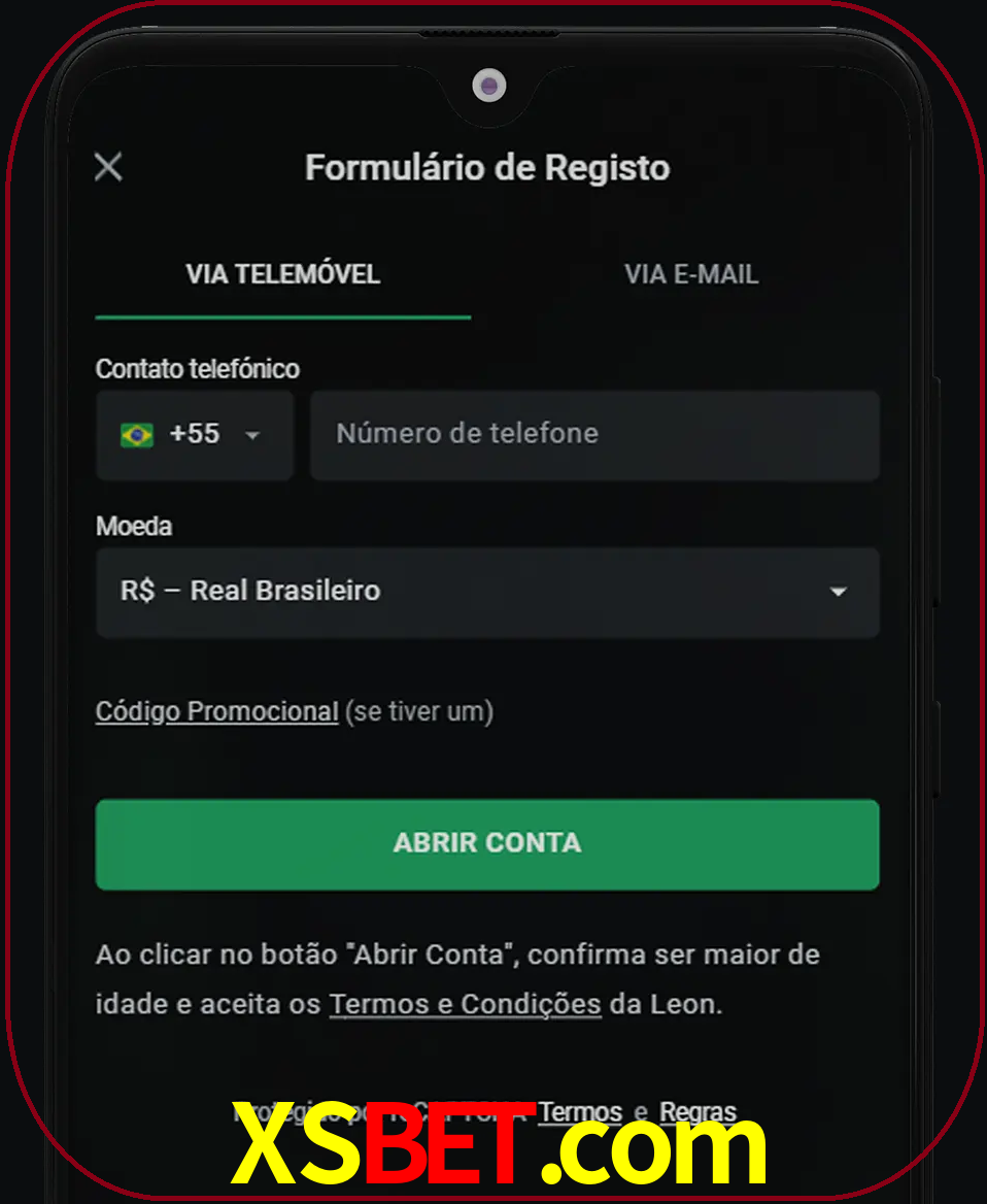 Abra o aplicativo e inicie o processo de registro.